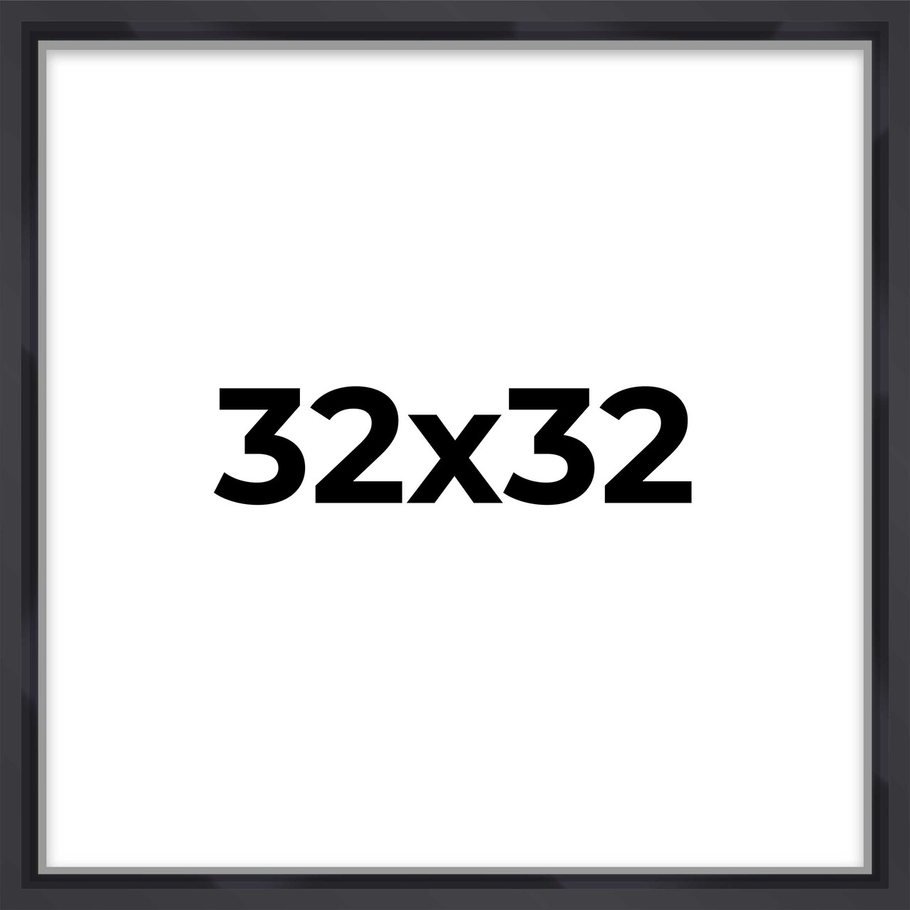 Square Shadow Box 3/4" Depth Black Picture Frame - UV Acrylic, Backing, Hanging Hardware